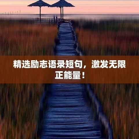 精选励志语录短句,激发无限正能量!