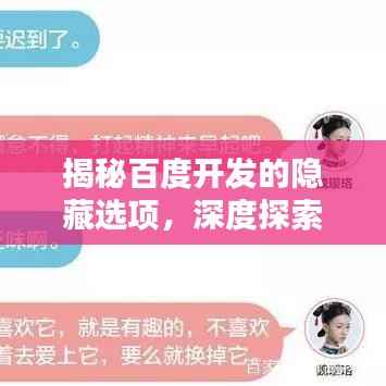 揭秘百度开发的隐藏选项,深度探索百度开发的神秘面纱